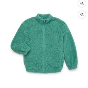 Wonder Nation Boy's High Pile Fleece Zip Up - Green